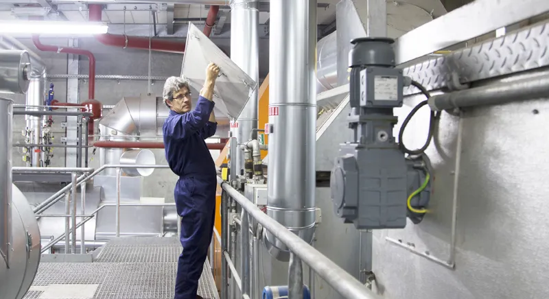 technician working on equipment